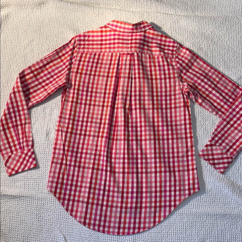 Vineyard Vines Red & Pink Plaid Button Down Shirt, Cashmere Cotton, Size 00, EUC - Picture 10 of 12